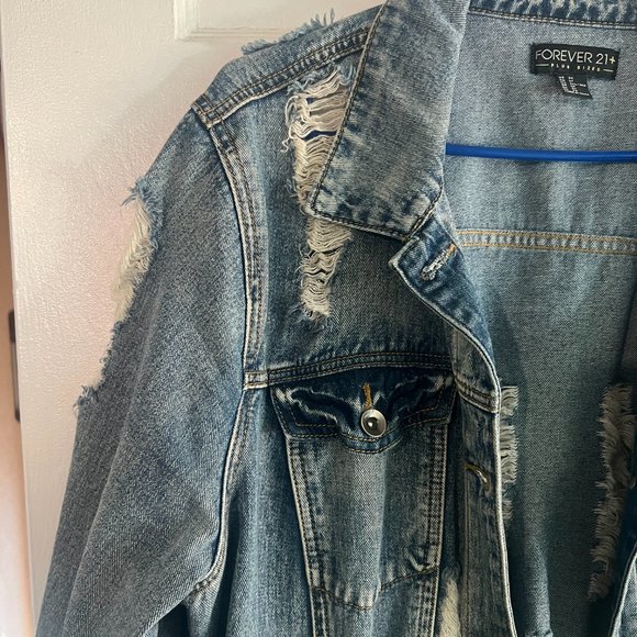 Forever 21 Distressed Jean Jacket - Picture 5 of 6